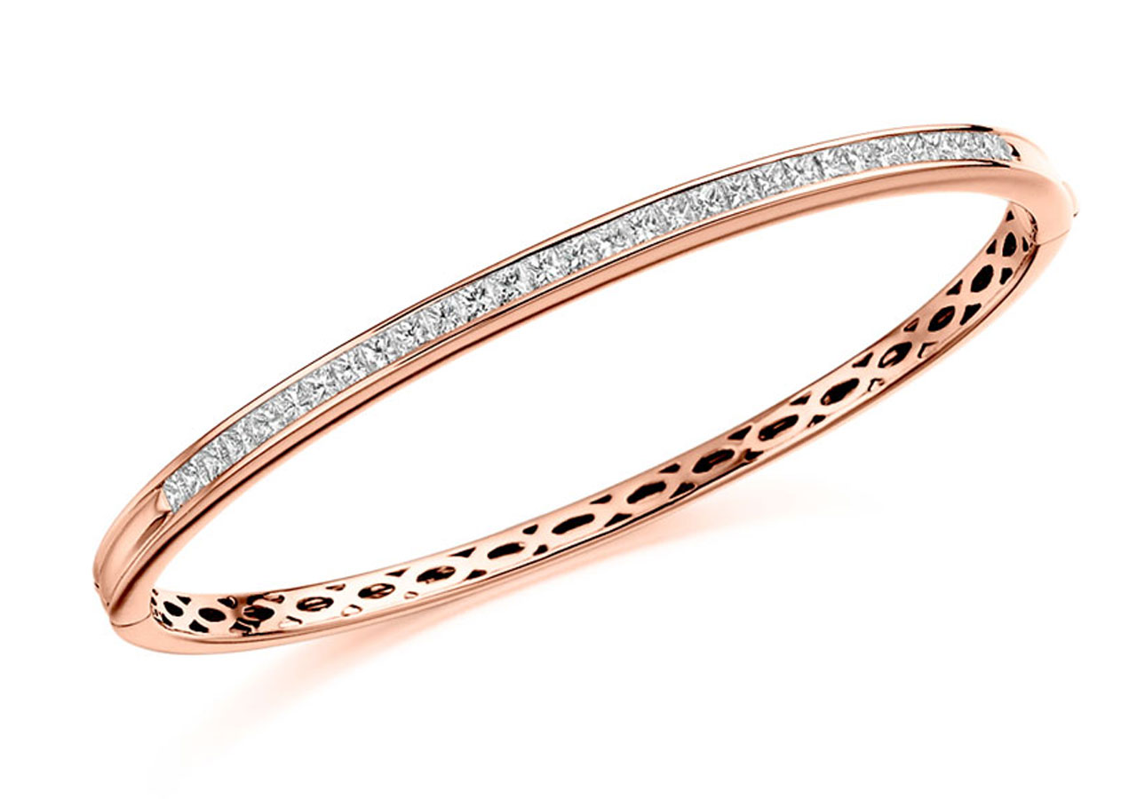 Princess cut store diamond bangle